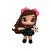 Aplique Biscuit menina com vestido poa preto 6X4CM