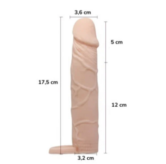 Capa Peniana Extensora com Anel para Escroto 17,5x3,6cm Pretty Love na internet