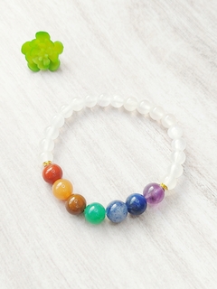 Pulseira Sete Chakras E Selenita - Despertar Ateliê
