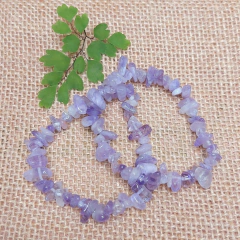 Pulseira de Cascalho de Ametista Lavanda