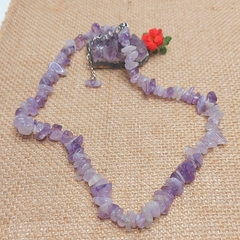 Choker de Cascalho de Ametista Lavanda na internet