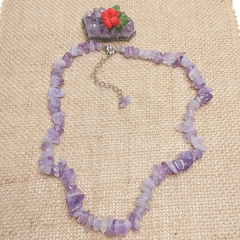 Choker de Cascalho de Ametista Lavanda