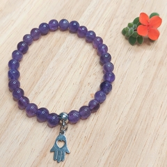 Pulseira de Ametista com Pingente - comprar online