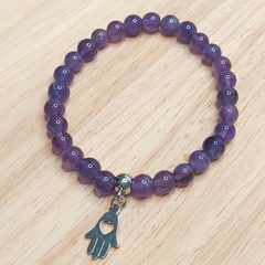 Pulseira de Ametista com Pingente