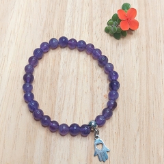 Pulseira de Ametista com Pingente na internet