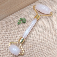 Roller Massageador Facial de Quartzo Rosa - Despertar Ateliê
