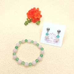 Conjunto de Quartzo Rosa e Quartzo Verde