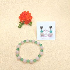 Conjunto de Quartzo Rosa e Quartzo Verde - comprar online