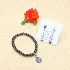 Conjunto de Hematita de Pulseira com Pingente - comprar online