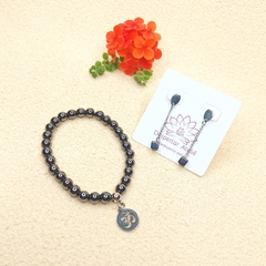 Conjunto de Hematita de Pulseira com Pingente na internet
