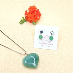 Conjunto Com Coração De Quartzo Verde - comprar online