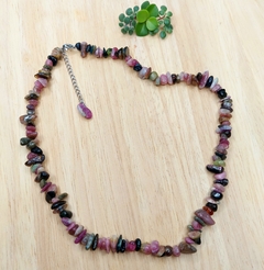 Choker de Cascalho de Turmalina Melancia