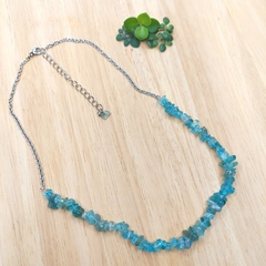 Choker de Cascalho de Apatita Translucida - Despertar Ateliê