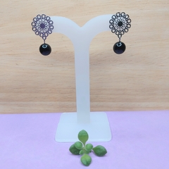 Brinco de Mandala de Obsidiana Negra - comprar online