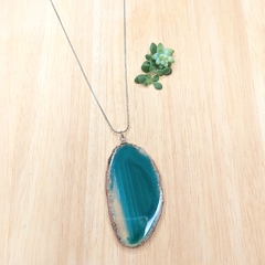 Colar de Chapa de Ágata Verde