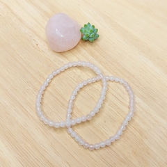 Pulseira de Esfera Mini de Quartzo Rosa - Despertar Ateliê