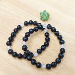 Pulseira de Turmalina Negra e Selenita - comprar online