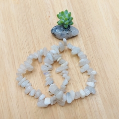 Pulseira de Cascalho de Pedra da Lua Branca na internet