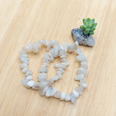 Pulseira de Cascalho de Pedra da Lua Branca