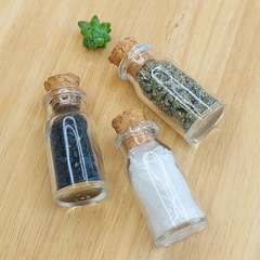 Trio de Garrafinhas Amuleto - Turmalina Negra / Selenita / Pirita