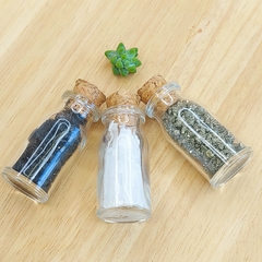 Trio de Garrafinhas Amuleto - Turmalina Negra / Selenita / Pirita - loja online