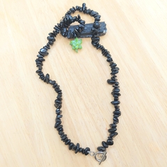 Choker De Cascalho De Turmalina Negra