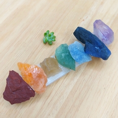 Kit Sete Chakras Pedra Bruta + Bastão de Selenita - comprar online