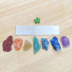 Kit Sete Chakras Pedra Bruta + Bastão de Selenita - comprar online