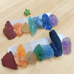 Kit Sete Chakras Pedra Bruta + Bastão de Selenita - loja online