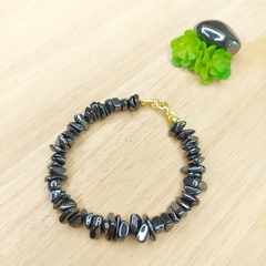 Pulseira De Cascalho De Hematita - Com Fecho na internet