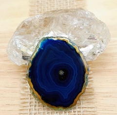 PopSocket de Chapa de Ágata - Azul