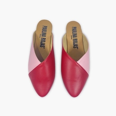 Mules Rojo Rosas - comprar en línea