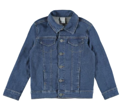 JAQUETA INFANTIL UNISSEX RECORTES EM MALHA DENIM MALWEE KIDS AZUL ESCURO