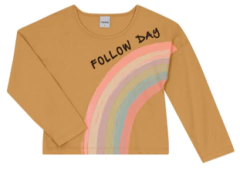 BLUSA INFANTIL FEMININA FOLLOW DAY ROVITEX KIDS na internet