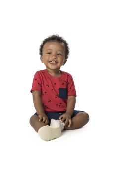 CONJUNTO INFANTIL MENINO EM MOLETINHO MALWEE KIDS VERMELHO - comprar online