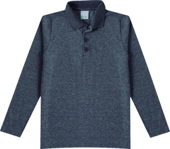 CAMISA POLO INFANTIL MENINO GOLA ESPORTE EM MEIA MALHA MALWEE KIDS CINZA