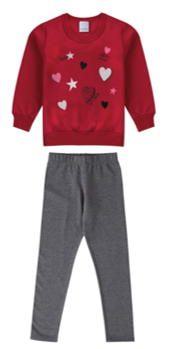 CONJUNTO FASHION MOLETOM MENINA MALWEE KIDS PRETO - comprar online