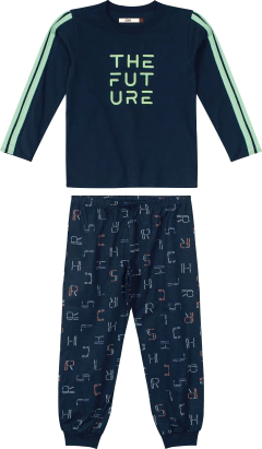 Pijama Future Em Meia Malha Menino Carinhoso