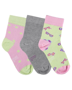 Kit 03 Meias Cano Curto Estampada Malwee