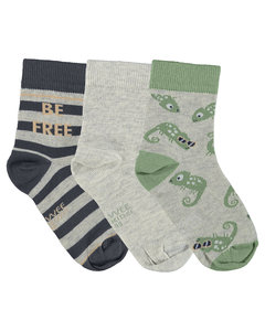 Kit 03 Meias Cano Curto Estampada Malwee