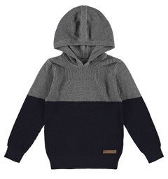 BLUSÃO INFANTIL MENINO BICOLOR EM TRICÔ MALWEE KIDS PRETO