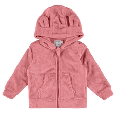 JAQUETA INFANTIL MENINA APLIQUE ORELHAS EM PELÚCIA MALWEE KIDS ROSA