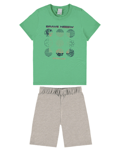 Conjunto Infantil Menino Camiseta e Bermuda Malwee Kids
