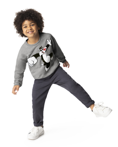 BLUSÃO INFANTIL UNISSEX FRAJOLA LOONEY TUNES® EM MOLETOM FLANELADO MALWEE KIDS CINZA - comprar online