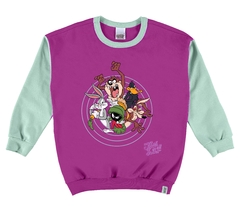 BLUSÃO INFANTIL UNISSEX LOONEY TUNES® EM MOLETOM FLANELADO MALWEE KIDS