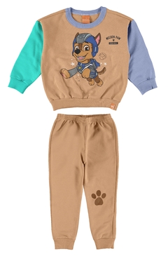 CONJUNTO INFANTIL MENINA SKYE PATRULHA CANINA® EM MOLETOM MALWEE KIDS