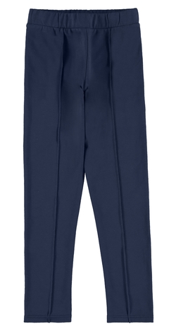 CALÇA INFANTIL MENINA RECORTES EM MOLETOM STRETCH FLANELADO MALWEE KIDS AZUL MARINHO