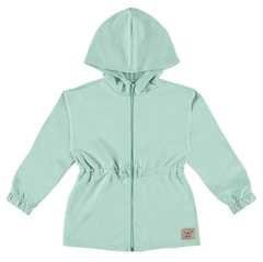 PARKA INFANTIL MENINA CINTURA AJUSTÁVEL EM MOLETOM FLANELADO MALWEE KIDS VERDE CLARO
