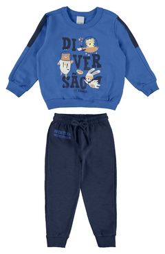 CONJUNTO INFANTIL MENINO AVENTURA INTERESTELAR EM MOLETINHO RAJADO MALWEE KIDS