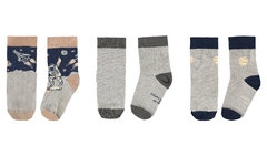 Kit Meia 3 Pares Cano Curto Malwee